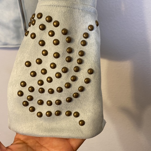 Womens Curations Studded Faux Suede Jacket - Picture 4 of 8